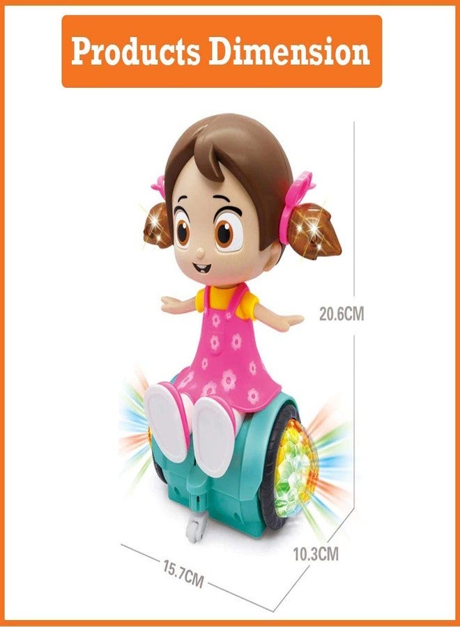 plutofit 360 Degree Rotating Musical Dancing Girl Toy with Flashing Lights & Bump and Go Action - Image 3